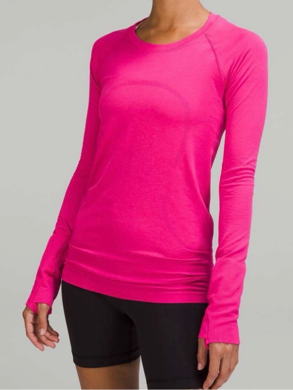 lululemon athletica Long Sleeve Crew Neck Top - Hot Pink